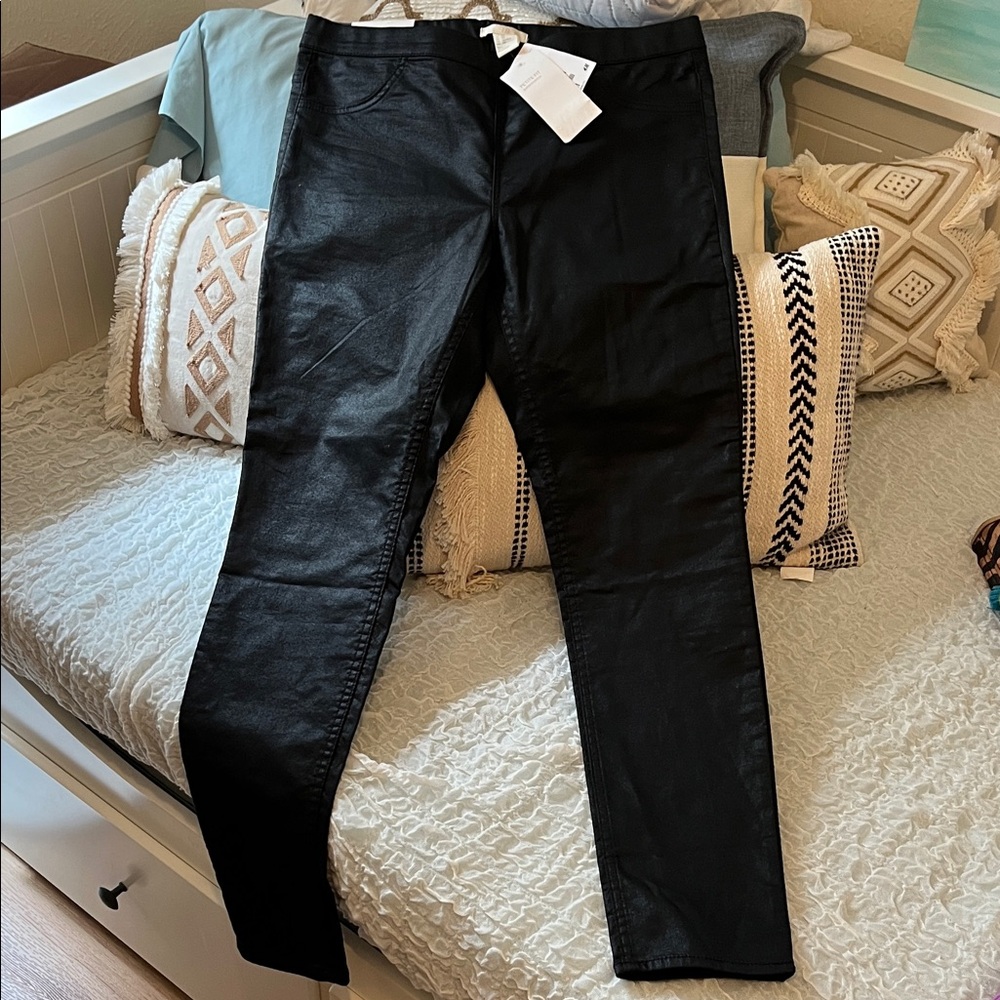 H&M Shiny Black Stretch Pants